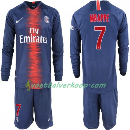 Paris Saint Germain Mbappe 7 Kind Thuistenue 2018/2019 Lange Mouw Paris Saint Germain Mbappe 7 Kind Thuistenue 2018/2019 Lange Mouw